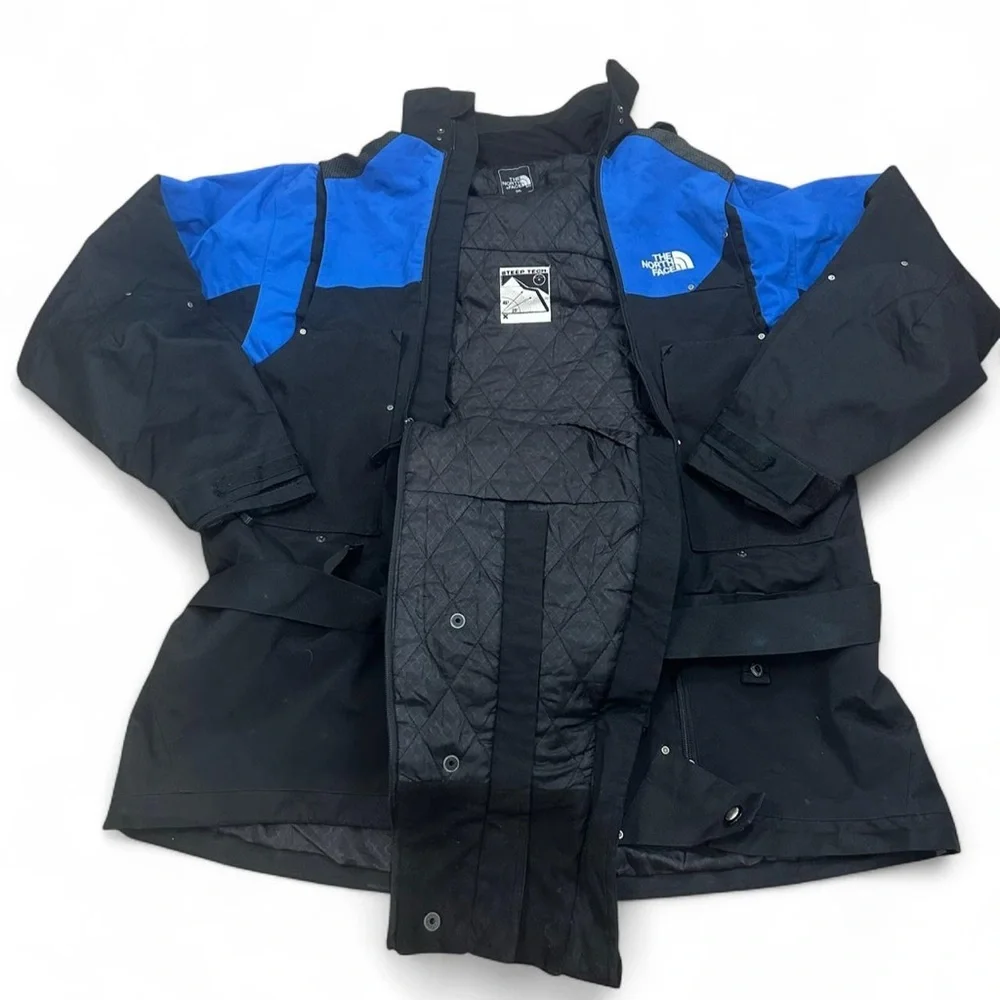 The North Face Men’s‎ Vintage Blue Black Steep Tech 800 Hooded Jacket Size 3XL